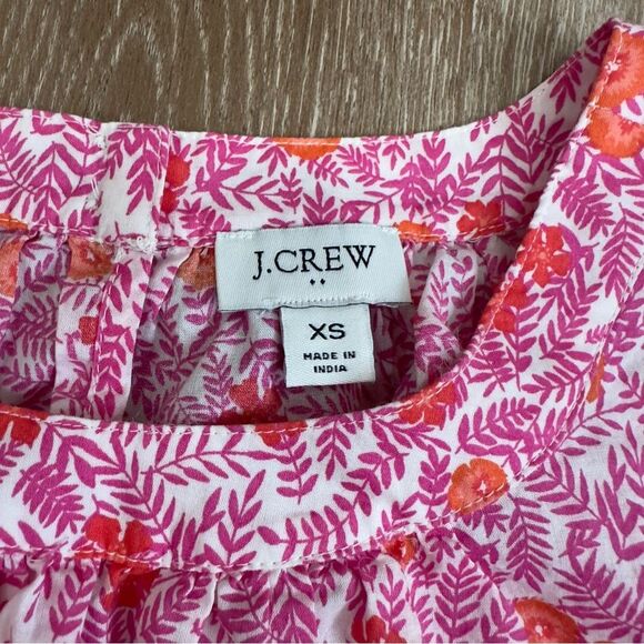 J. Crew Size XS Floral Printed Puff Sleeve Pintuck Top Style AZ099 - Picture 7 of 15